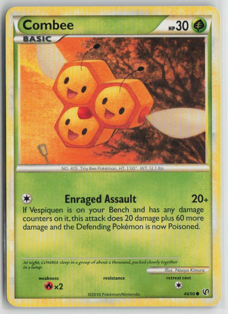 Combee 44/90 Common HGSS Undaunted Pokemon Lightly Played