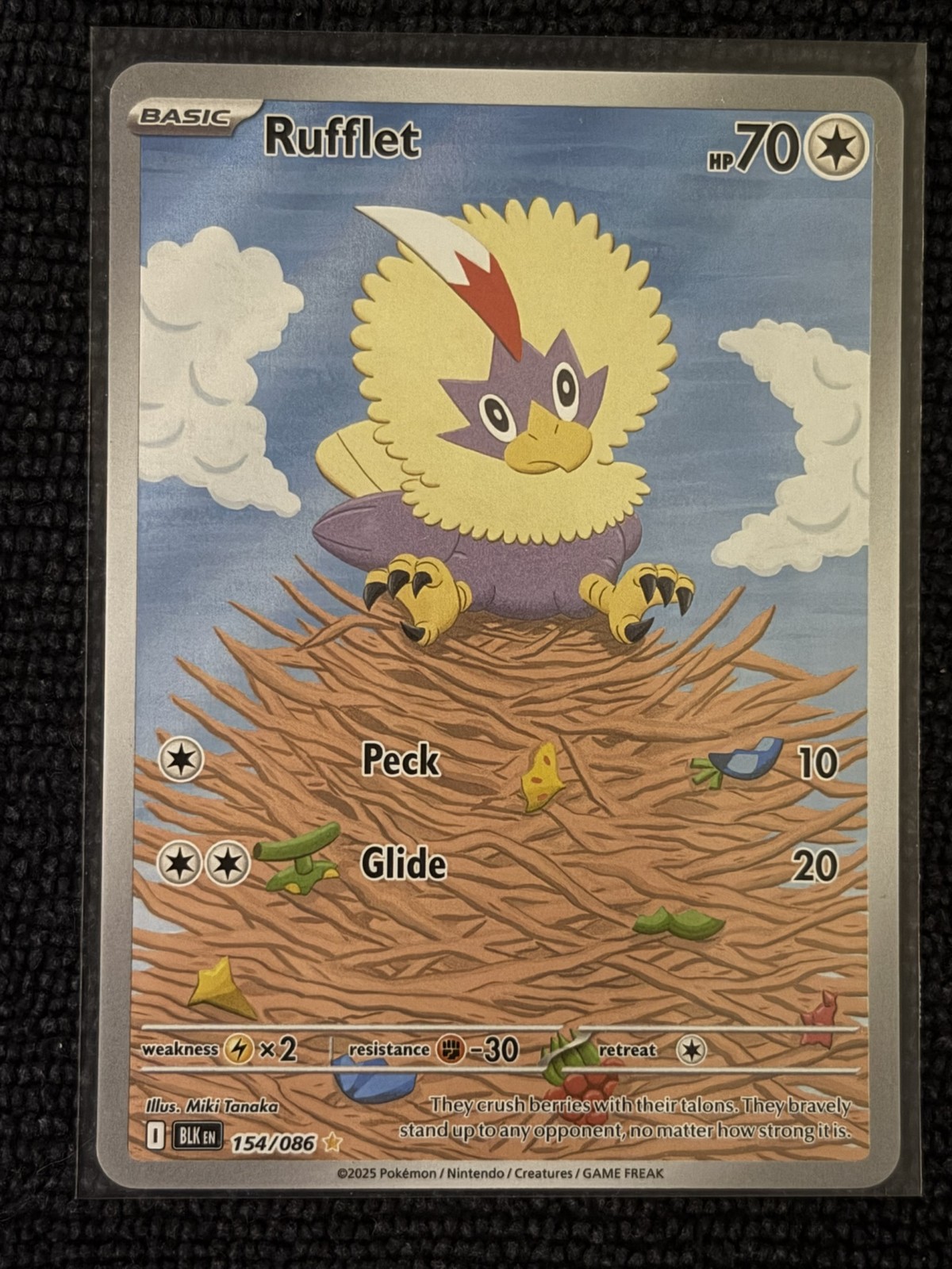 Rufflet 154/086 NM Illustration Rare (EN) - Pokemon TCG SV: Black Bolt
