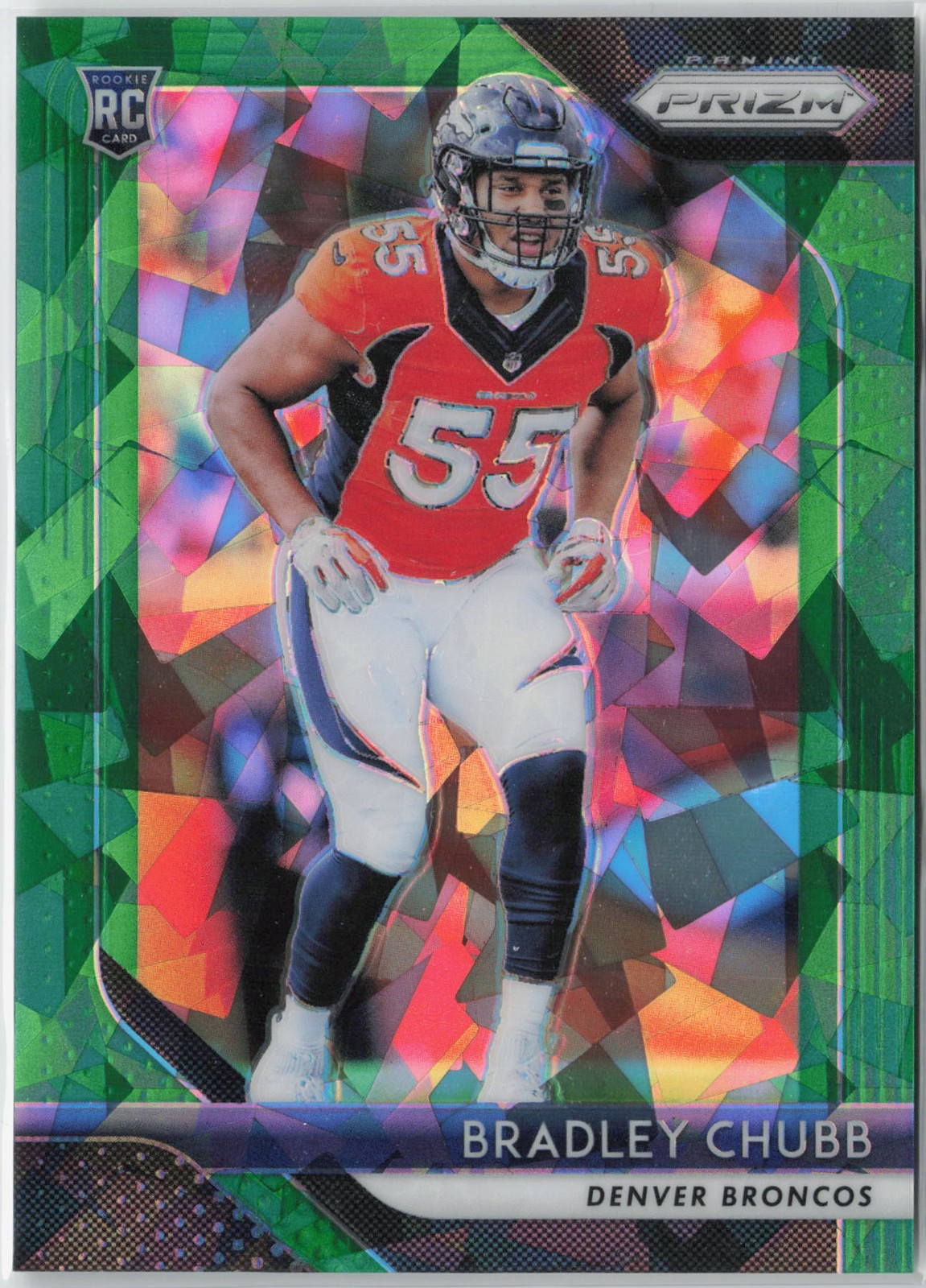 2018 Panini Prizm #204 Bradley Chubb Prizm Green Crystals #/75