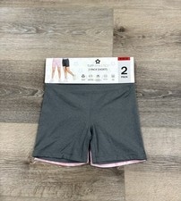 Tuff Athletics Youth 2-Pack Shorts M Gray Pink NWT UV50 Quick Dry Pocket