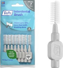 TePe Interdental Brush, Original, Grey, 1.3mm/ISO 7, 8pcs, efficient Cleaning...