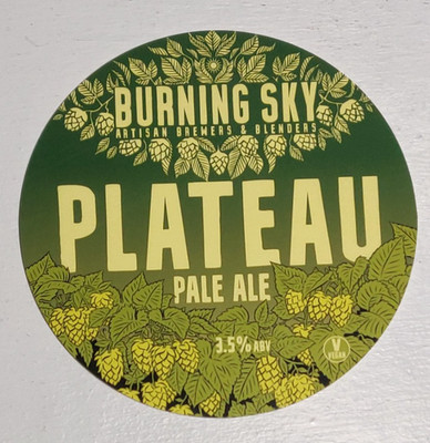 BURNIING SKY BRAUEREI Plateau ALE PUMPE CLIP FRONTABZEICHEN SAMMLERSTÜCK