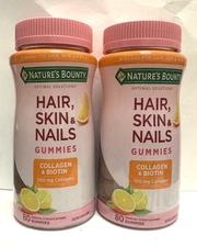 Nature's Bounty Hair,Skin&Nails Collagen&Biotin 2 Pack(80 Gummies each)Exp:12/25
