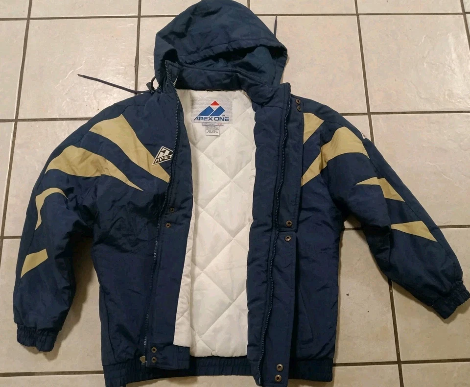 M -Vintage Apex One Notre Dame Puffer Jacket Fighting Irish Hooded Pullover Mens - Image 3 of 4
