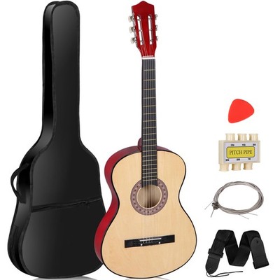 38'' Acoustic Guitar Full Size Adult Natural Includes Guitar Pick Accessoriies