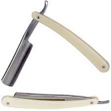 Kingsley for Men Straight Edge Razor SB-74 Ivory Handle  Stainless Steel Blade