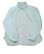 Vtg. ALL HOURS Paris Milan Blue Striped Tunic Size XL Extra Long Lightweight-340