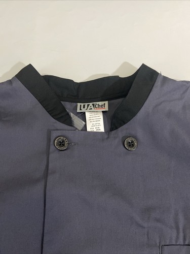 UA Chef Uniforms Mens S Jacket Shirt Double Button Gray Blue NWT 3/4 Sleeve - Picture 5 of 12