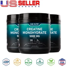 3 PACK  Pure Creatine Monohydrate 5000mg Powder Micronized 100 Servings 5g USA