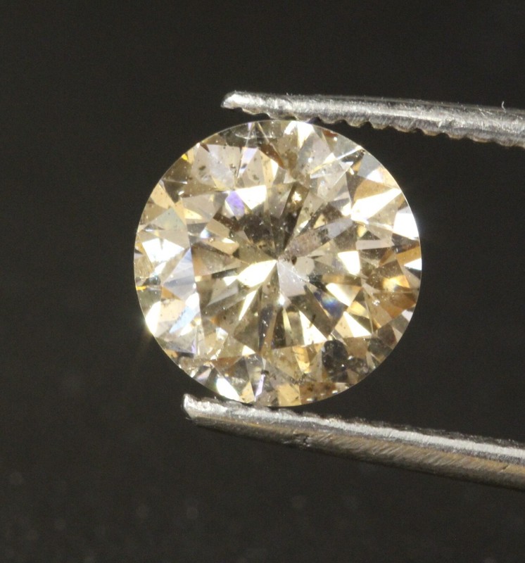 GIA loose certified 1.52ct I2 S-T Light Brown round brilliant diamond Natural