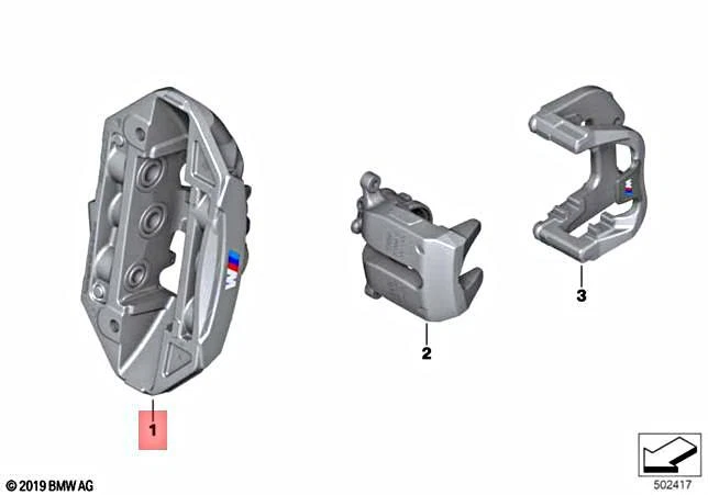Genuine BMW M3 M5 F90 F91 BRAKE CALIPER HOUSING BLACK RIGHT - M 
