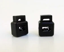 SQUARE block CORD LOCKS Spring Toggle Stopper for drawstrings 25 Pcs Black NEW