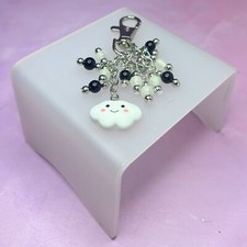 Happy Cloud Pendant & Bead Bag Charm - New With Tags Handmade Unique