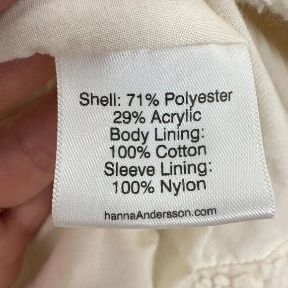 Hanna Andersson Niñas Talla 5 Crema Sherpa Peluche Polar Adorable Chaqueta Acogedora Foto 4 de 4