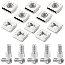 10 Stück Nutensteine M8 Set Edelstahl T Nutenstein Nut 8 mit Schraube Serie 3...