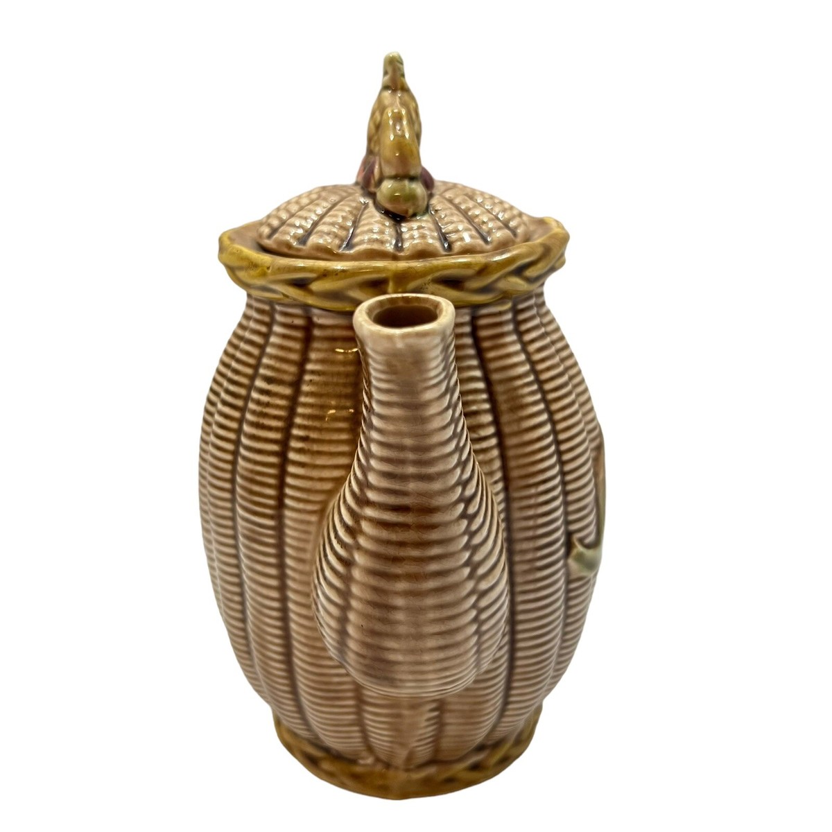 Vintage Tilso Japan Teapot with Wicker Design Tea Leaf and