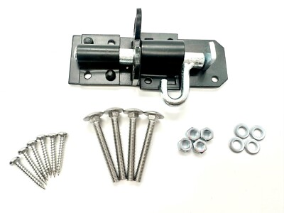4 ZOLL SCHWARZER TORBOLZEN MIT BEFESTIGUNGEN SCHWERLAST SCHIEBEBOLZEN BRENTON PADBOLT 4 ZOLL