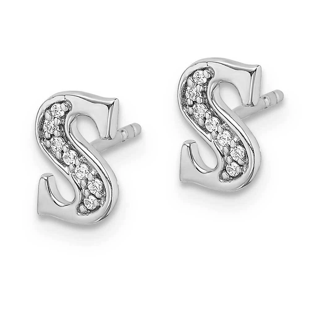 14k Gold Diamond Initial S Earrings 0.32