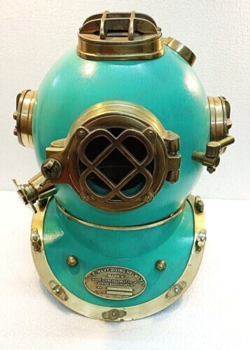 18" Diving Divers Helmet US Navy Mark V Deep Sea Antique Scuba Vintage ...