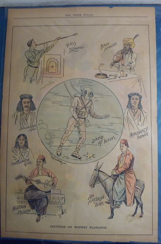 1893 Print Diver Midway Plaisance Turk Soudanese Hindu Magician Glass Blower Art - Picture 2 of 6
