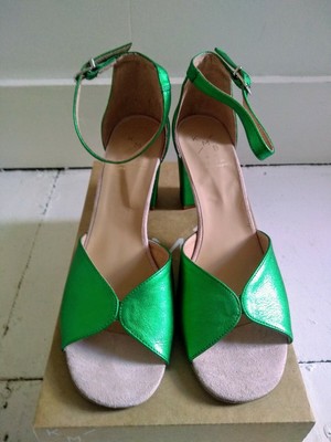 metallic green heels