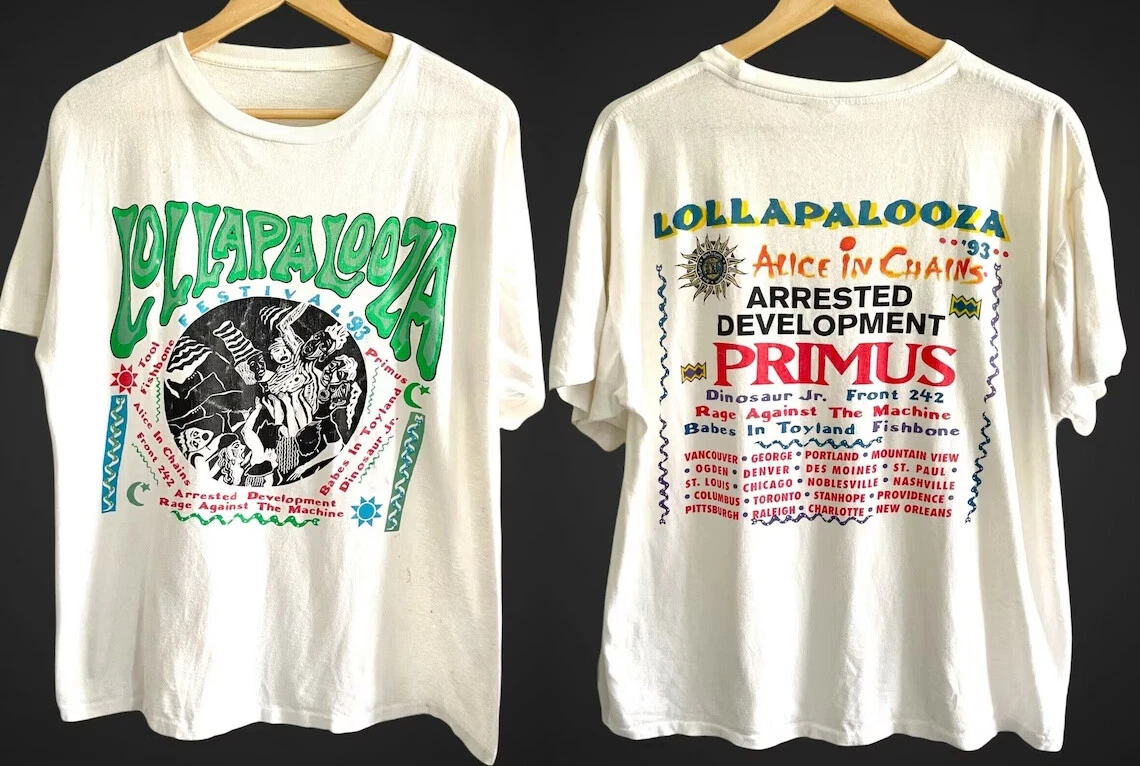 Lollapalooza T-Shirt, Vintage 1993 Lollapalooza Music Festival T