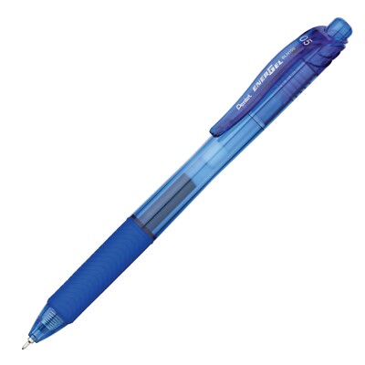 BLN105-C Pentel Energel-X RT Liquid Gel Pen, 0.5mm Needle Tip, Blue, Pack of 4