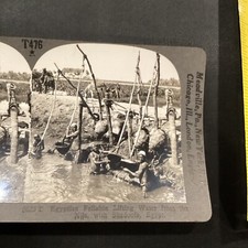Egyptian Fellahin Water From Nile River Shadoofs Egypt Stereoview Photo Card