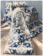 TWIN Charter Club Damask Designs Painted Tile Duvet/Comforter Cover/Sham Blue