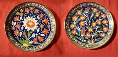 Handmade Ceramic Plates from Greece by LINDOS Keramik diameter 7 inches Vintage