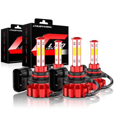 9006 9005 LED Headlight Kit Combo Bulbs 12000K High Low Beam Super Bright White