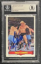 GREG THE HAMMER VALENTINE SIGNED 1985 WWF O-PEE-CHEE #69 BECKETT AUTO 219