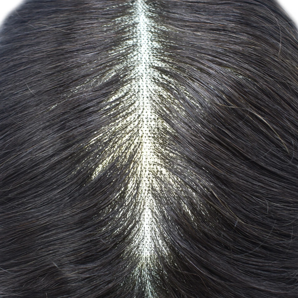 Pelucas de sistema de reemplazo de cabello humano mono fino toupee para hombre Foto 2 de 4