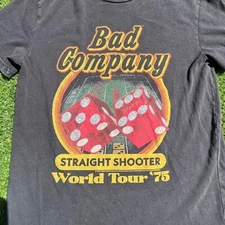 Bad Company 1975 World Tour Tee Shirt Reprint Twoside Full Size