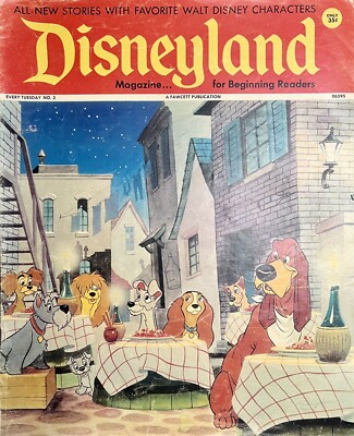 Vtg Disneyland Magazine No 3 Mickey Donald Alice Snow White Dumbo Lady Tramp