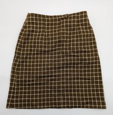 1960's Olive Women's Skirt Plaid Size 10  G12 