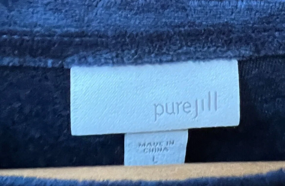 Top túnica Pure J. Jill para mujer grande azul marino terciopelo camisa manga larga Foto 2 de 4