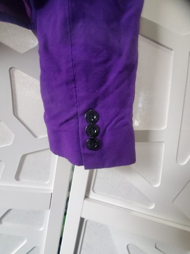 VTG JH Collectibles Womens Purple Cropped Blazer Size 10 Shoulder pads USA - Picture 8 of 11