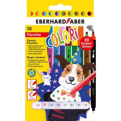 EBERHARD FABER Fasermaler Zauber-Marker  Filzstifte 10 Stifte = 20 Farben