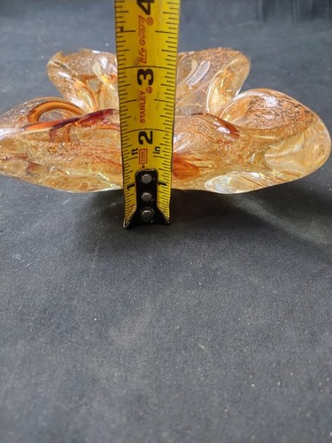 Vintage MCM MURANO Orange Red Ashtray Glass MID-CENTURY Modern - Picture 9 of 9