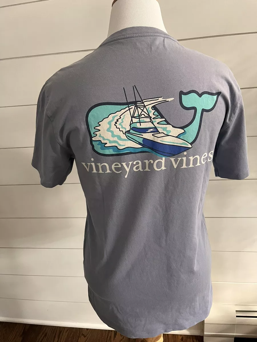 Vineyard Vines Men's Pocket T-Shirt Whale BoatGraphic Blue Size Small eBay