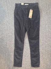 Levis Women 721 High Rise Skinny Jean Caviar Luxe-Corduroy Black Sz 8 29x30 NEW