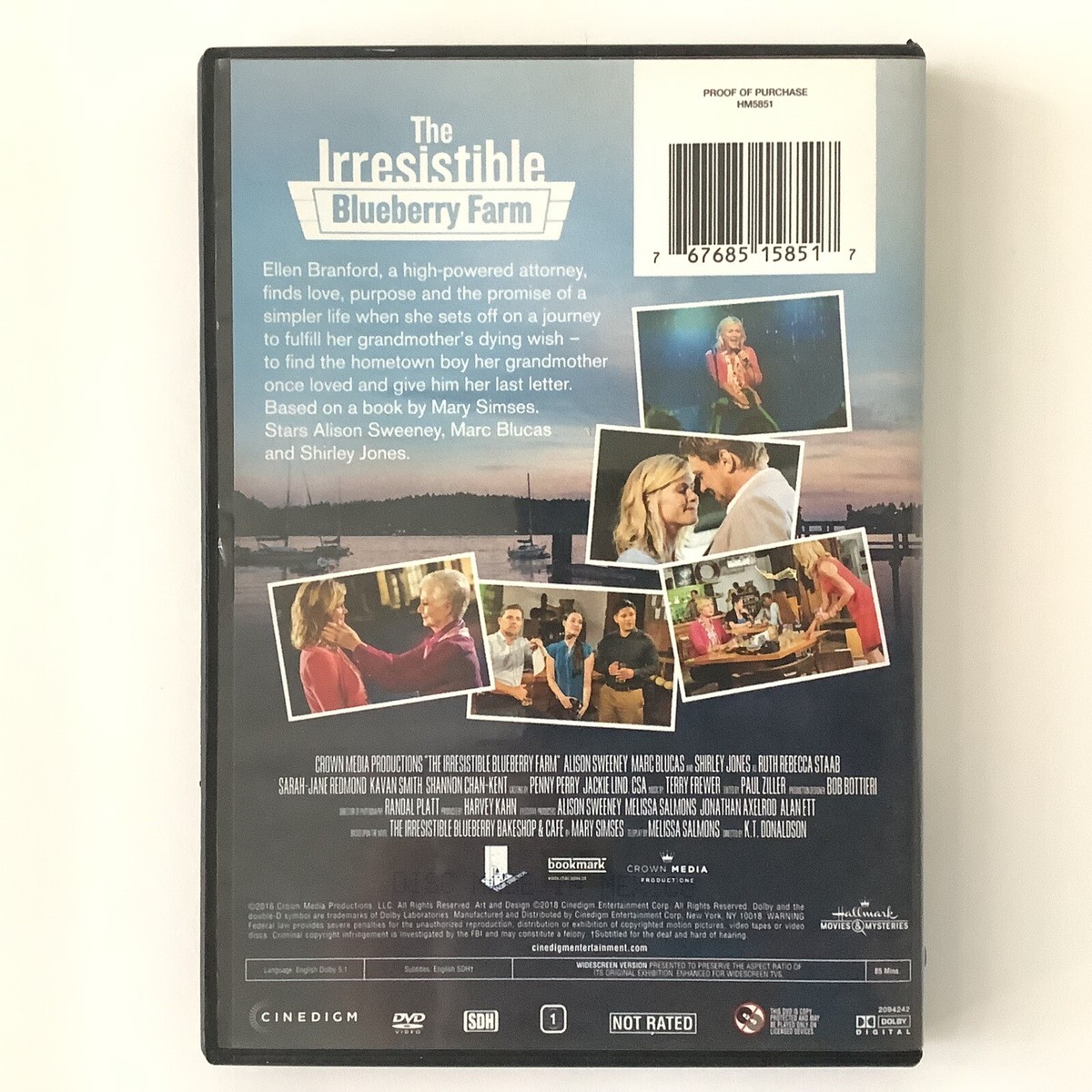 The Irresistible Blueberry Farm HALLMARK Movie DVD Alison Sweeney, Shirley  Jones