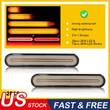 2x Redamber Oval Led Truck Trailer Stop Turn Tail Brake Lights Flowing Drl Usa 2x Redamber Oval Led Truck Trailer Stop Turn Tail Brake Lights Flowing Drl Usa
