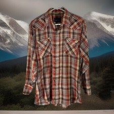Vintage Panhandle Slim Shirt Multicolor Western Cowboy Pearl Snap Large