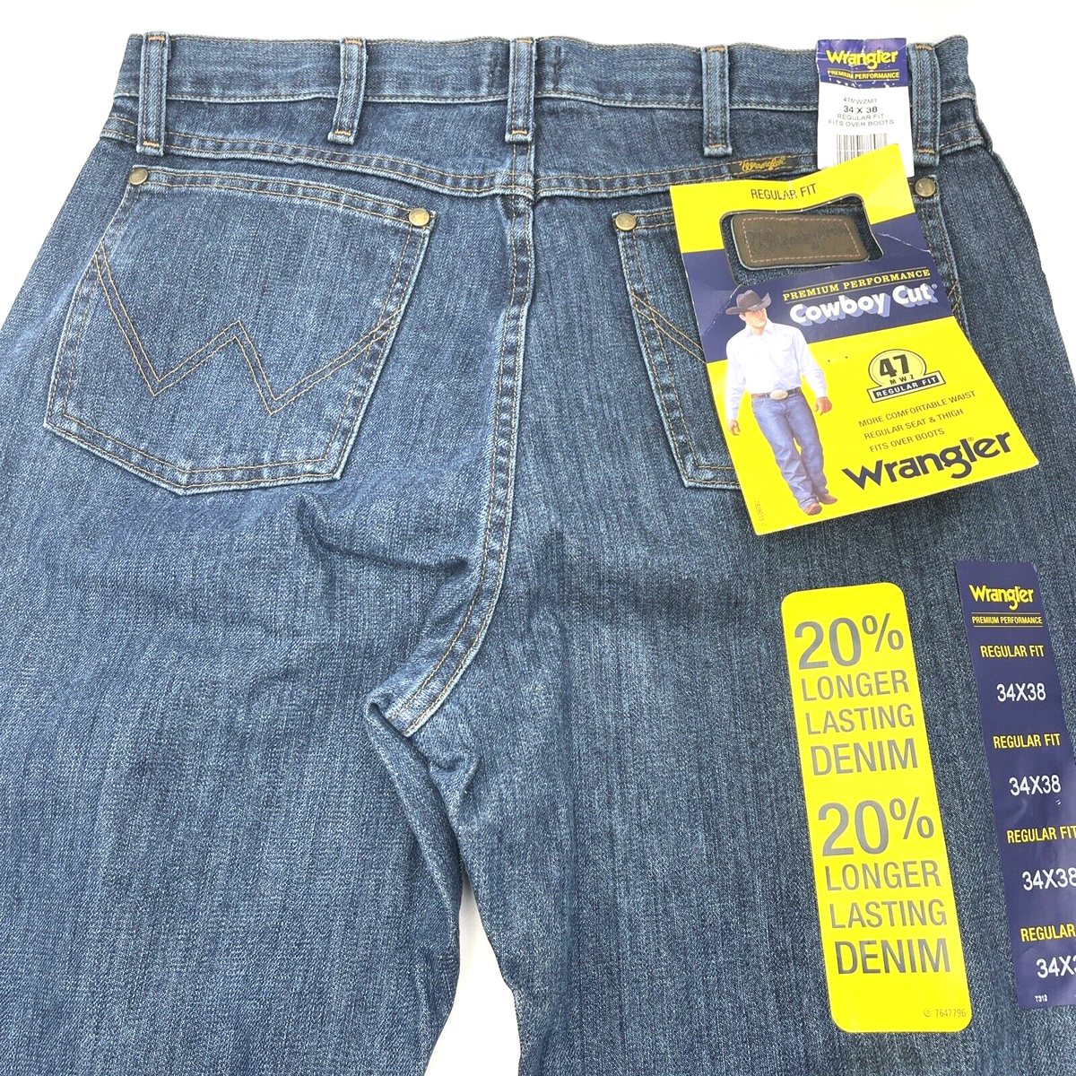 Wrangler Men's Sz W34 L38 47MWZ Cowboy Cut Regular Fit Wrangler Men's Sz W34 L38 47MWZ Cowboy Cut Regular Fit