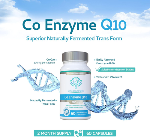 Co Enzyme Q10 Coq10 300Mg 60 Capsules - Superior Naturally Fermented Trans Form - Picture 2 of 12