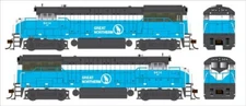 HO (BN) GREAT NORTHERN RR U25b PH IV DETAILED W/ESU LOKSOUND &DCC- BOWSER TRAINS