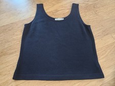 St John Basics Black Classic Santana Knit Shell /Tank Top*szMed*Made in USA*EUC