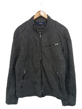 ZARA MAN Herren Bikerjacke Gr. L Grau Kunstleder Optik Jacke